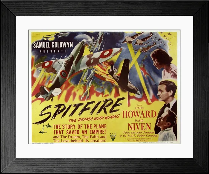 Framed Print : THE FIRST OF THE FEW, (aka SPITFIRE), right from top: Rosamund John, David Niven, Leslie Howard, 1942