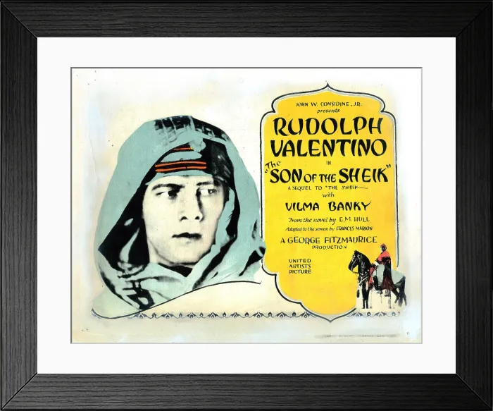 Framed Print : THE SON OF THE SHEIK, US lobbycard, Rudolph Valentino, 1926 Framed Print : THE SON OF THE SHEIK, US lobbycard, Rudolph Valentino, 1926