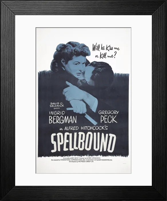 Framed Print : SPELLBOUND, US poster art, from left: Ingrid Bergman, Gregory Peck, 1945 Framed Print : SPELLBOUND, US poster art, from left: Ingrid Bergman, Gregory Peck, 1945