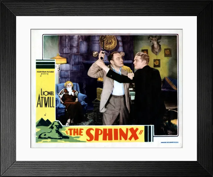 Framed Print : THE SPHINX, from left, Sheila Terry, Lionel Atwill, Theodore Newton, 1933