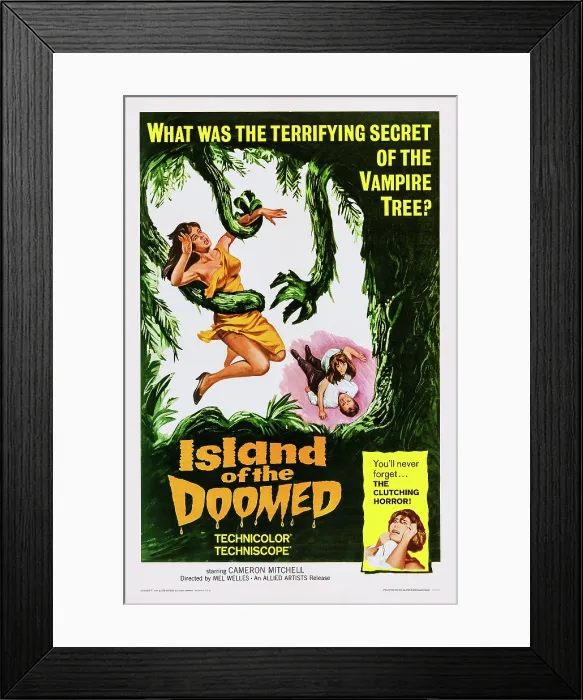 Framed Print : ISLAND OF THE DOOMED, (aka LA ISLA DE LA MUERTE), US poster art, 1967
