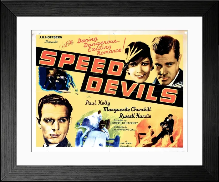 Framed Print : SPEED DEVILS, from left, Russell Hardie, Marguerite Churchill, Paul Kelly, 1935