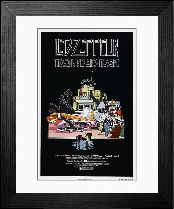 Framed Print : THE SONG REMAINS THE SAME, US poster art, Jimmy Page, 1976 Framed Print : THE SONG REMAINS THE SAME, US poster art, Jimmy Page, 1976