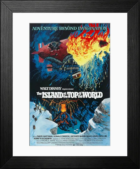 Framed Print : THE ISLAND AT THE TOP OF THE WORLD, poster art, 1974 Framed Print : THE ISLAND AT THE TOP OF THE WORLD, poster art, 1974