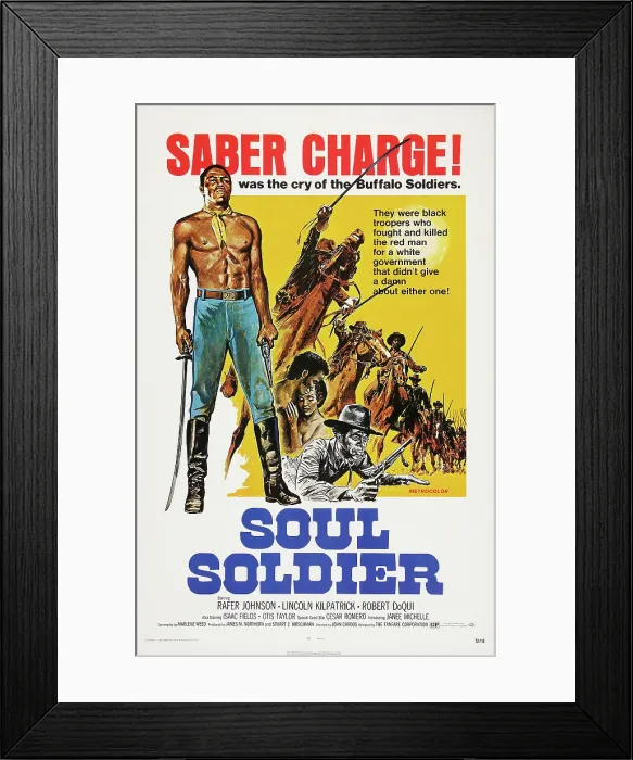 Framed Print : THE RED, WHITE, AND BLACK, (aka SOUL SOLDIER), US poster art, 1970