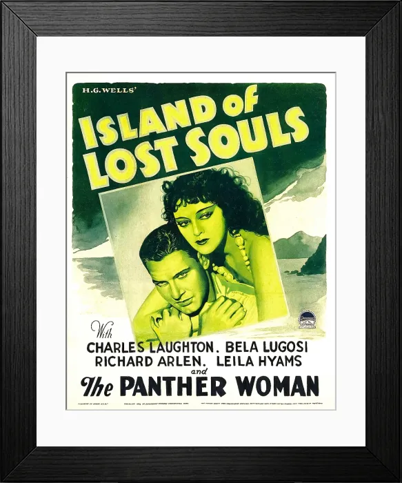 Framed Print : ISLAND OF LOST SOULS, from left: Richard Arlen, Kathleen Burke on window card, 1932 Framed Print : ISLAND OF LOST SOULS, from left: Richard Arlen, Kathleen Burke on window card, 1932