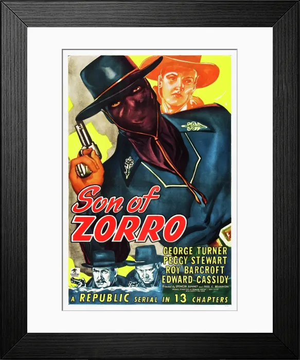 Framed Print : SON OF ZORRO, top: George Turner on poster art, 1947