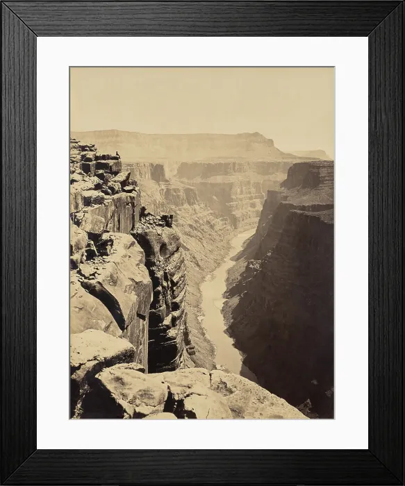 Framed Print : Grand Canyon and Colorado River in 1871. Photograph was taken by James H Framed Print : Grand Canyon and Colorado River in 1871. Photograph was taken by James H