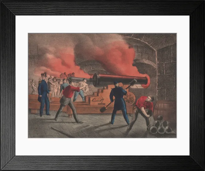 Framed Print : Fort Sumter during the bombardment by Confederate batteries surrounding Charleston harbor, April 12, 1861