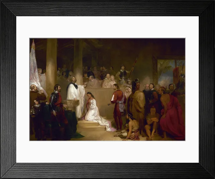 Framed Print : BAPTISM OF POCAHONTAS, by John Gadsby Chapman, 1839, displayed in the U.S. Capitol Rotunda Framed Print : BAPTISM OF POCAHONTAS, by John Gadsby Chapman, 1839, displayed in the U.S. Capitol Rotunda