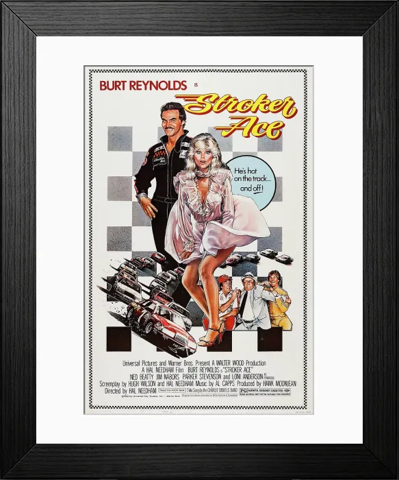 Framed Print : STROKER ACE, US poster art, Burt Reynolds, Loni Anderson, 1983, Universal / courtesy Everett Collection Framed Print : STROKER ACE, US poster art, Burt Reynolds, Loni Anderson, 1983, Universal / courtesy Everett Collection