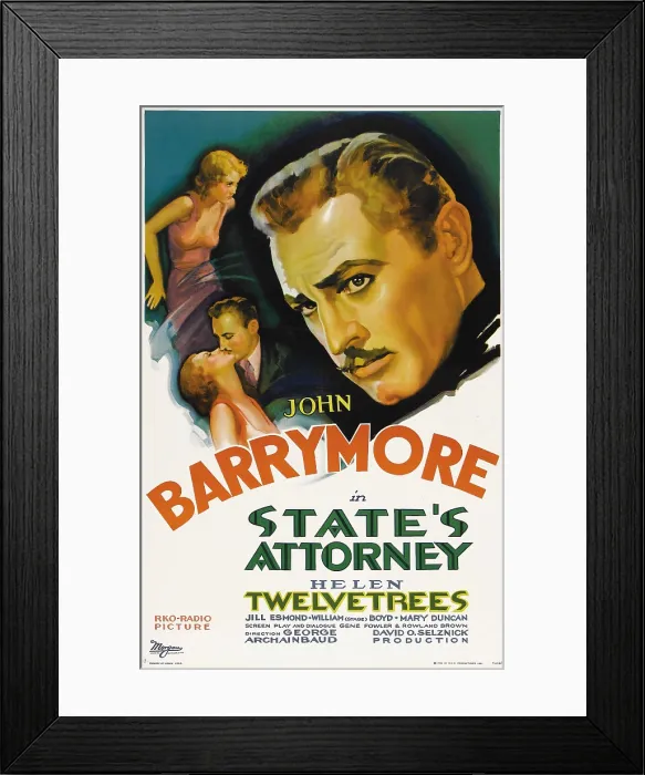 Framed Print : STATE'S ATTORNEY, Helen Twelvetrees, John Barrymore, 1932 Framed Print : STATE'S ATTORNEY, Helen Twelvetrees, John Barrymore, 1932
