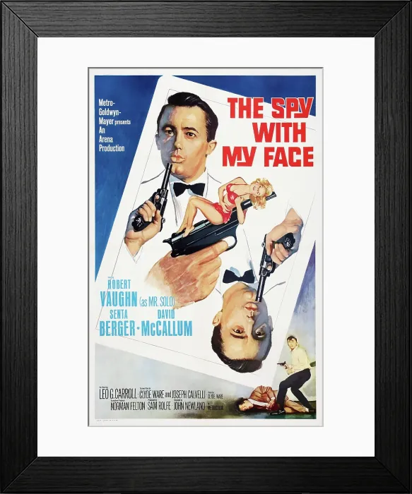 Framed Print : THE SPY WITH MY FACE, US poster art, left and right: Robert Vaughn, 1965