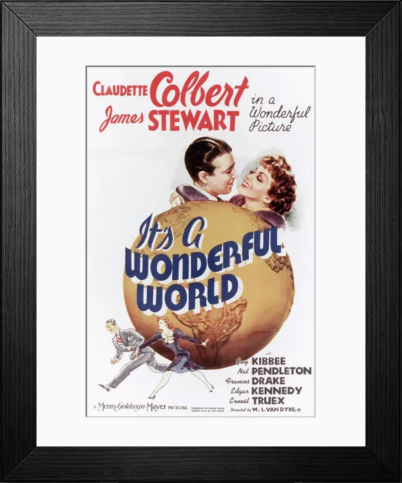 Framed Print : IT'S A WONDERFUL WORLD, James Stewart, Claudette Colbert, 1939 Framed Print : IT'S A WONDERFUL WORLD, James Stewart, Claudette Colbert, 1939