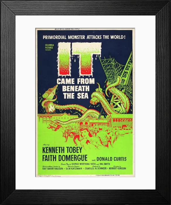 Framed Print : IT CAME FROM BENEATH THE SEA, poster art, 1955