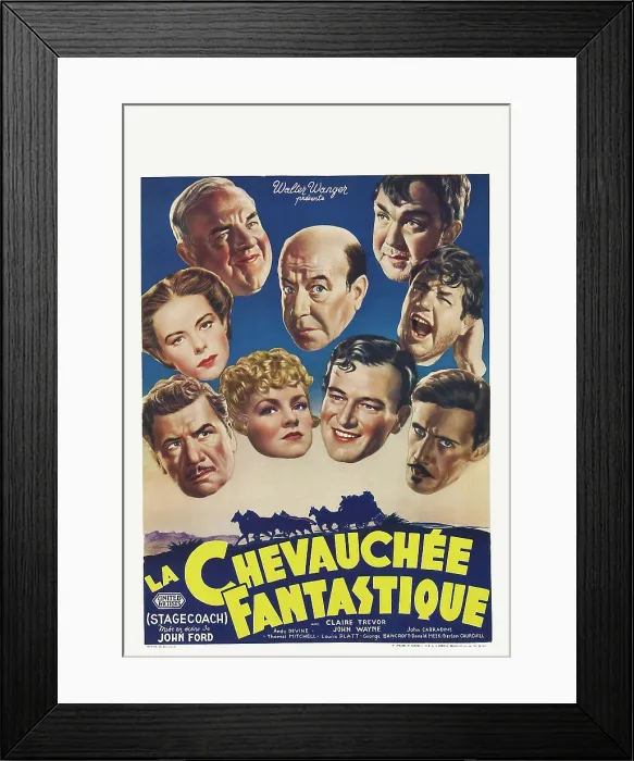 Framed Print : STAGECOACH (aka LA CHEVAUCHEE FANTASTIQUE), from top left: Berton Churchill, Louise Platt, George Bancroft, Claire Trevor, John Wayne, John Carradine, Andy Devine Framed Print : STAGECOACH (aka LA CHEVAUCHEE FANTASTIQUE), from top left: Berton Churchill, Louise Platt, George Bancroft, Claire Trevor, John Wayne, John Carradine, Andy Devine