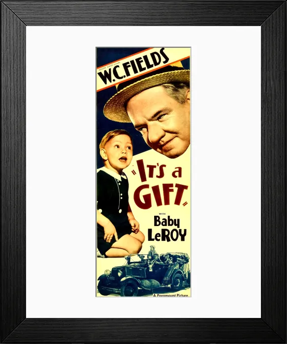 Framed Print : IT'S A GIFT, from left Baby LeRoy, W.C. Fields, 1934