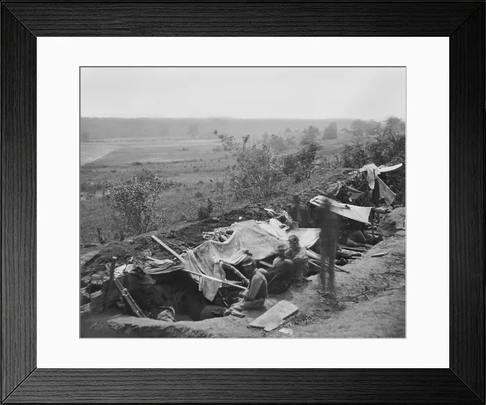 Framed Print : US Civil War. The Overland Campaign, Engagements at North Anna River, May 22 to 27. Union troops occupying trenches on the north bank of North Anna River, May 25, 1864 Framed Print : US Civil War. The Overland Campaign, Engagements at North Anna River, May 22 to 27. Union troops occupying trenches on the north bank of North Anna River, May 25, 1864