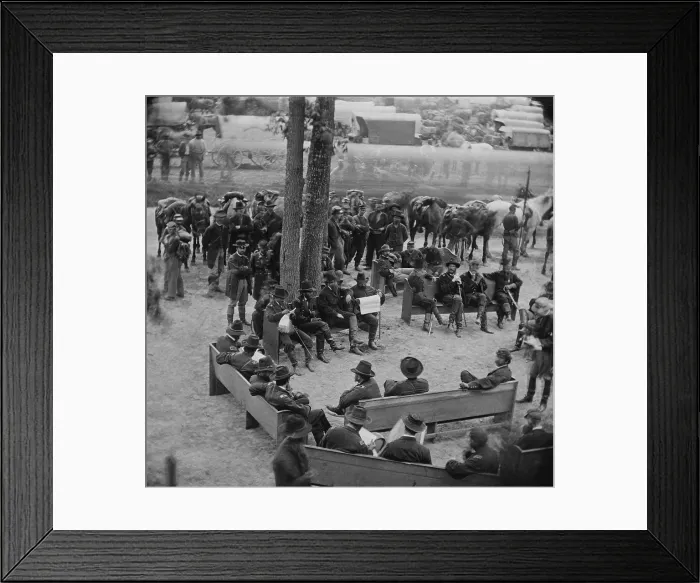 Framed Print : US Civil War. Overland Campaign, May 4 to June 24, 1864. Gen. Ulysses Grant holds a council of war on June 2, 1864, before the Battle of Cold Harbor. Gen