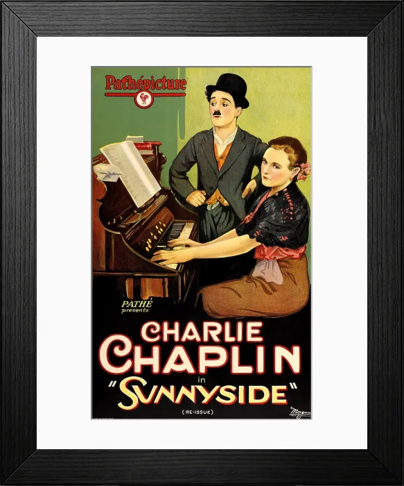 Framed Print : SUNNYSIDE, Charlie Chaplin (standing), Edna Purviance, 1919 Framed Print : SUNNYSIDE, Charlie Chaplin (standing), Edna Purviance, 1919