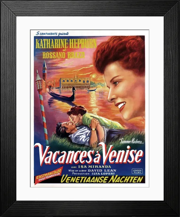 Framed Print : SUMMERTIME, (aka SUMMER MADNESS), Katharine Hepburn, Rosanno Brazzi, 1955