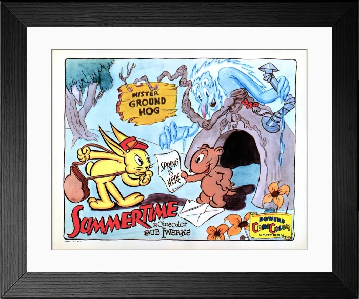 Framed Print : SUMMERTIME, lobbycard for UB Iwerks cartoon, 1935