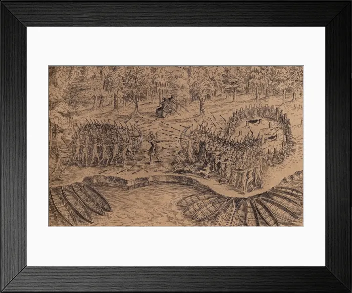 Framed Print : DEFEAT OF THE IROQUOIS AT LAKE CHAMPLAIN