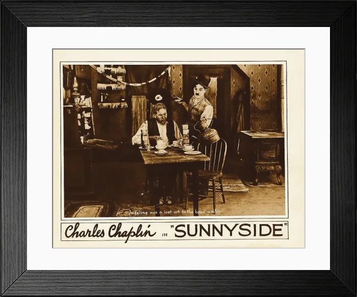 Framed Print : SUNNYSIDE, from left: Tom Wilson, Charlie Chaplin, 1919