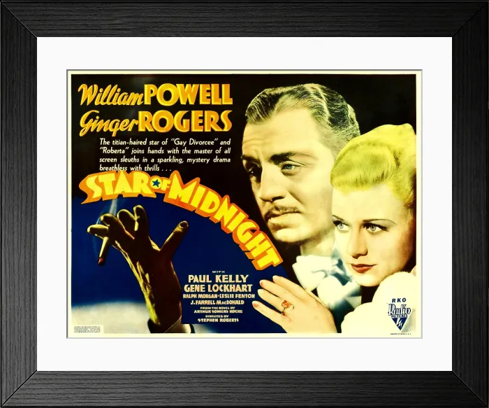 Framed Print : STAR OF MIDNIGHT, from left: William Powell, Ginger Rogers, 1935