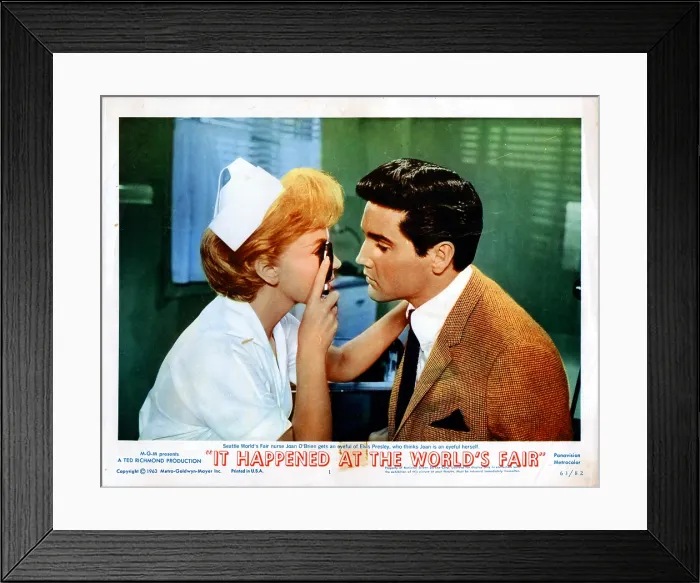 Framed Print : IT HAPPENED AT THE WORLD'S FAIR, from left, Joan O'Brien, Elvis Presley, 1963 Framed Print : IT HAPPENED AT THE WORLD'S FAIR, from left, Joan O'Brien, Elvis Presley, 1963