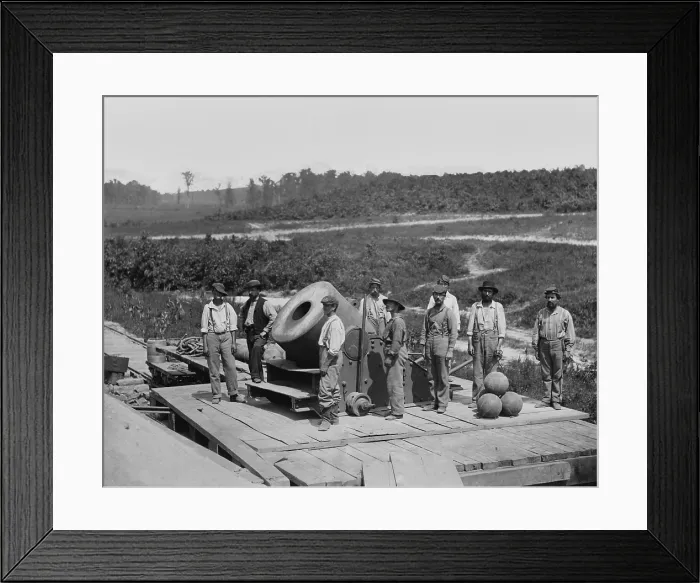Framed Print : US Civil War. Petersburg Campaign, June 9, 1864 to March 25, 1865. The Dictator siege mortar in front of Petersburg