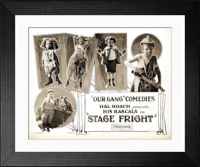 Framed Print : STAGE FRIGHT, title card, top, from left: Allen Farina Hoskins, Ernest Morrison, Jackie Condon, Mickey Daniels, bottom: Joe Cobb, 1923
