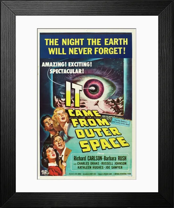 Framed Print : IT CAME FROM OUTER SPACE, Kathleen Hughes, Charles Drake, Richard Carlson, Barbara Rush on US poster art, 1953