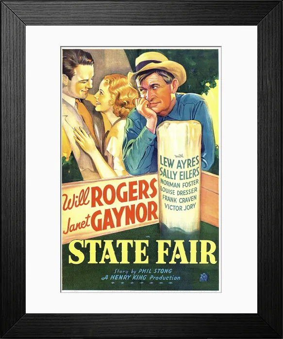 Framed Print : STATE FAIR, from left: Lew Ayres, Janet Gaynor, Will Rogers, 1933, TM and Copyright 20th Century Fox Film Corp. All rights reserved. / courtesy Everett Collection Framed Print : STATE FAIR, from left: Lew Ayres, Janet Gaynor, Will Rogers, 1933, TM and Copyright 20th Century Fox Film Corp. All rights reserved. / courtesy Everett Collection