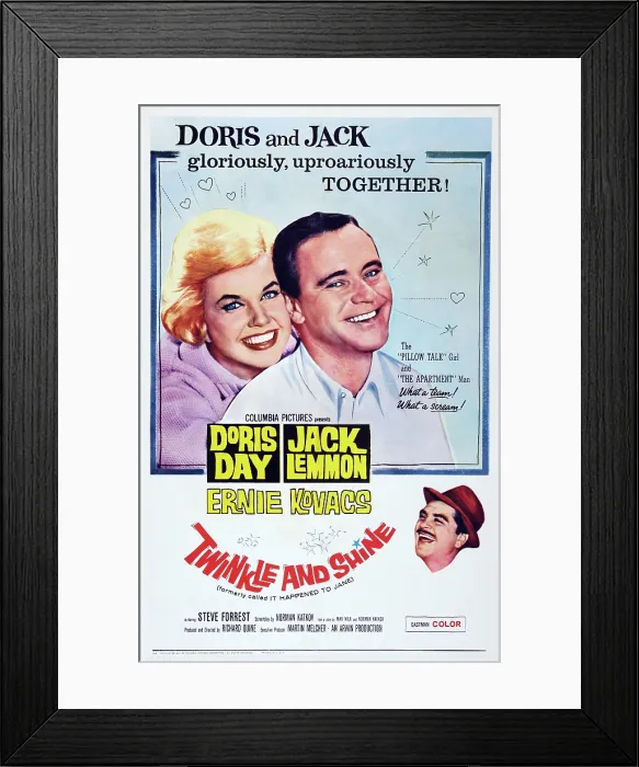 Framed Print : IT HAPPENED TO JANE, (aka TWINKLE AND SHINE, re-issue title), US poster art, top from left: Doris Day, Jack Lemmon; bottom right: Ernie Kovacs, 1959