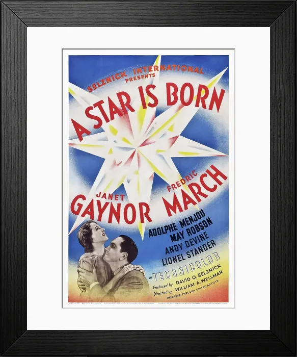 Framed Print : A STAR IS BORN, from left: Janet Gaynor, Fredric March, 1937