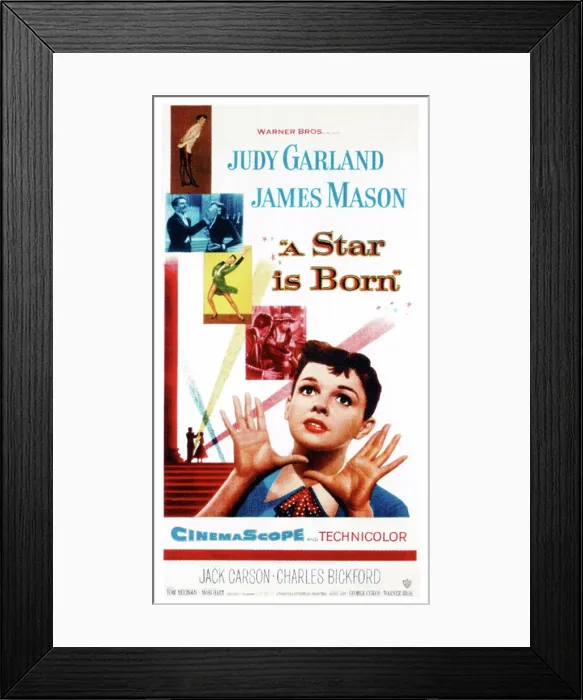 Framed Print : A STAR IS BORN, Judy Garland on poster art, 1954