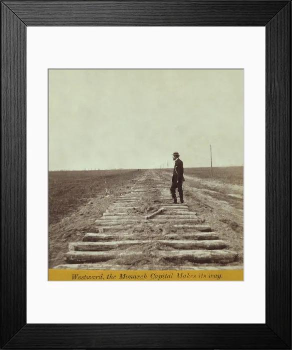 Framed Print : WESTWARD, THE MONARCH CAPITAL MAKES ITS WAY. Oct. 1866 photograph by John Carbutt. Photo depicts either Samuel B