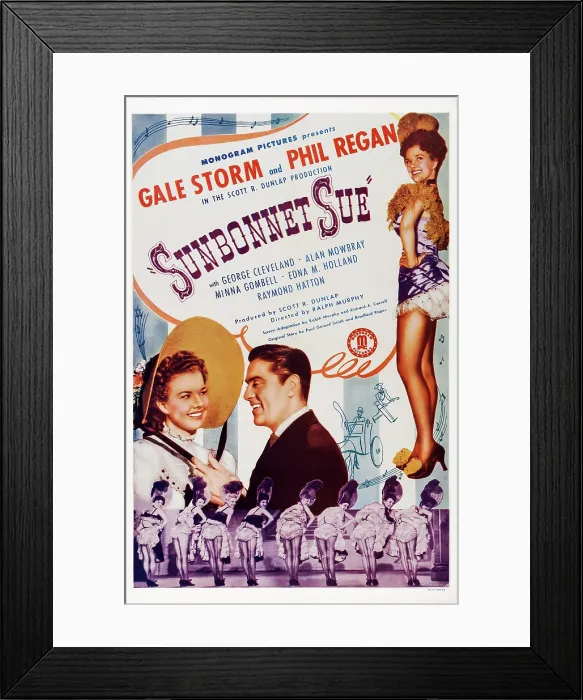 Framed Print : SUNBONNET SUE, US poster art, bottom from left: Gale Storm, Phil Regan; top right: Gale Storm, 1945 Framed Print : SUNBONNET SUE, US poster art, bottom from left: Gale Storm, Phil Regan; top right: Gale Storm, 1945