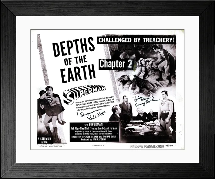 Framed Print : SUPERMAN, (Serial), Kirk Alyn, Chapter 2, Depths of the Earth, 1948
