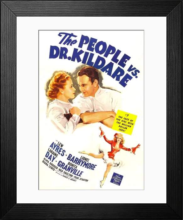 Framed Print : THE PEOPLE VS. DR. KILDARE, US poster, top from left: Laraine Day, Lew Ayres, bottom right: Bonita Granville, 1941