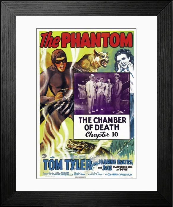 Framed Print : THE PHANTOM, US poster, Tom Tyler (left), Jeanne Bates (right), 1943 Framed Print : THE PHANTOM, US poster, Tom Tyler (left), Jeanne Bates (right), 1943