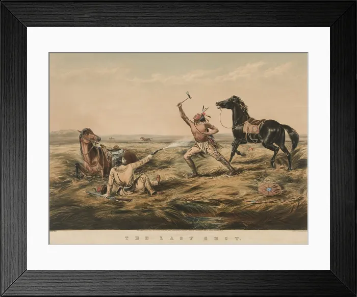 Framed Print : THE LAST SHOT, 1858, lithograph by Currier & Ives Framed Print : THE LAST SHOT, 1858, lithograph by Currier & Ives