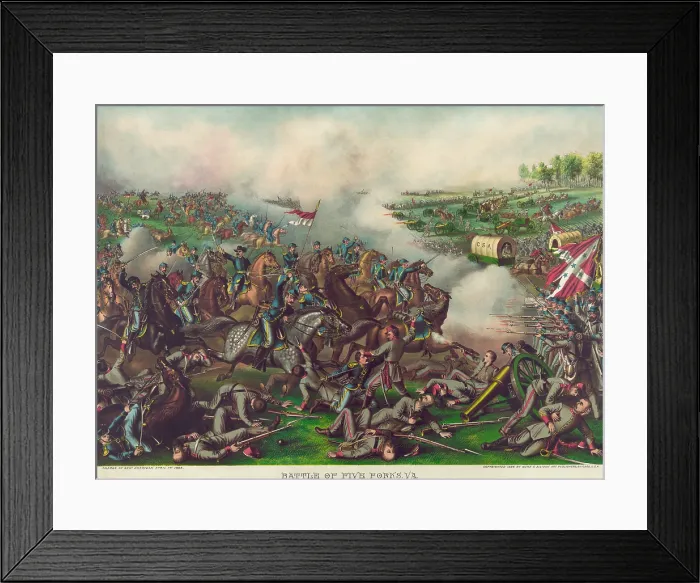 Framed Print : US Civil War. Battle of Five Forks, Virginia, April 1, 1865. Union cavalry commander, Gen