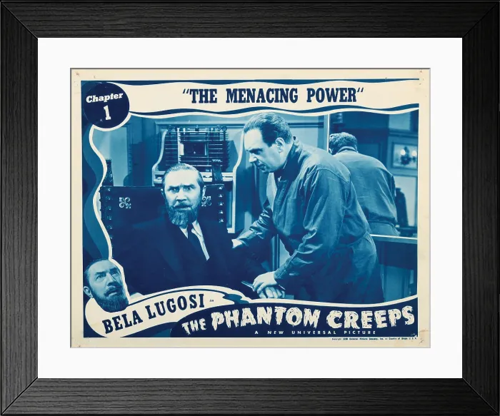 Framed Print : THE PHANTOM CREEPS, Chapter 1: The Menacing Power, center: Bela Lugosi, Jack C. Smith, lobbycard, 1939
