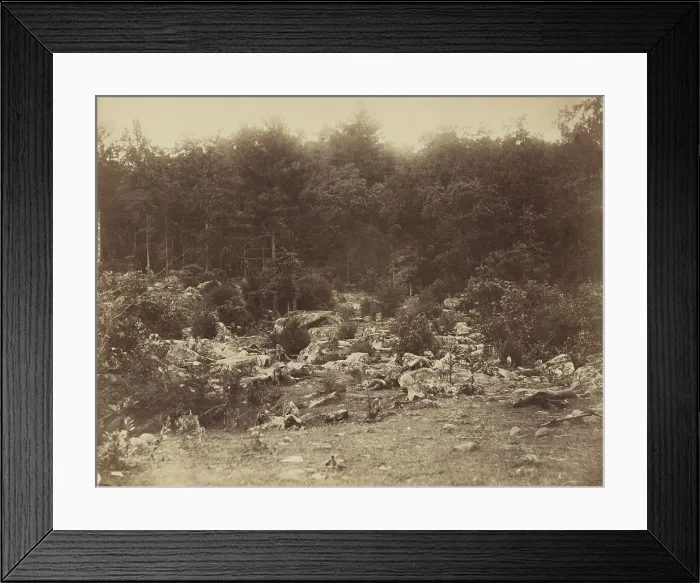 Framed Print : US Civil War. Battle of Gettysburg, July 1-3, 1863. The Slaughter Pen, was a rocky area between the Round Tops, at the far left Union battle line Framed Print : US Civil War. Battle of Gettysburg, July 1-3, 1863. The Slaughter Pen, was a rocky area between the Round Tops, at the far left Union battle line