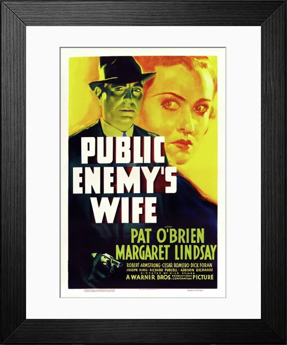 Framed Print : PUBLIC ENEMY'S WIFE, l-r: Pat O'Brien, Margaret Lindsay on poster art, 1936 Framed Print : PUBLIC ENEMY'S WIFE, l-r: Pat O'Brien, Margaret Lindsay on poster art, 1936