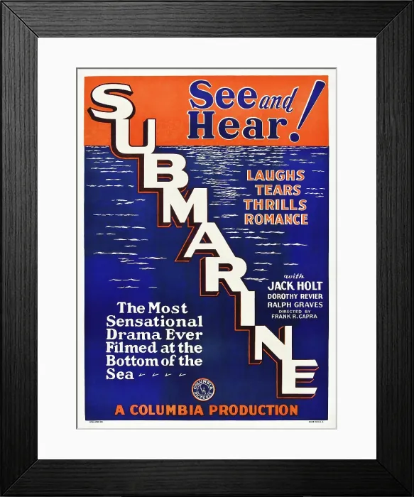 Framed Print : SUBMARINE, poster art, 1928 Framed Print : SUBMARINE, poster art, 1928