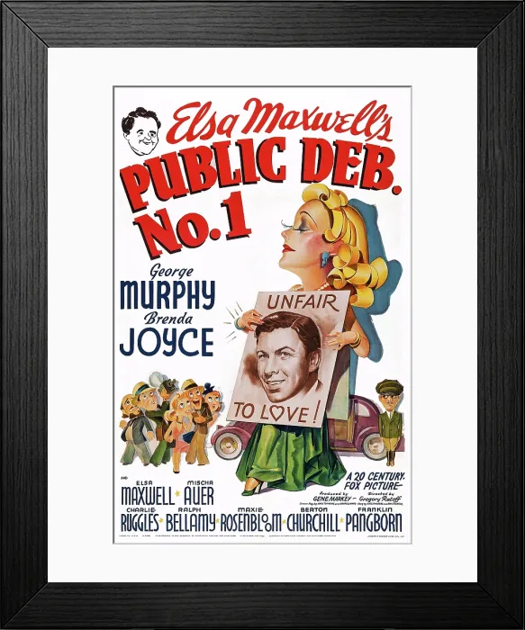 Framed Print : PUBLIC DEB NO. 1, US poster, Elsa Maxwell (top), Brenda Joyce (center), George Murphy (on poster), 1940, TM & Copyright 20th Century Fox Film Corp. / courtesy Everett Collection