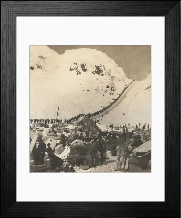 Framed Print : The business community at the base of Chilcoot Pass in Alaska, winter 1897-98 Framed Print : The business community at the base of Chilcoot Pass in Alaska, winter 1897-98